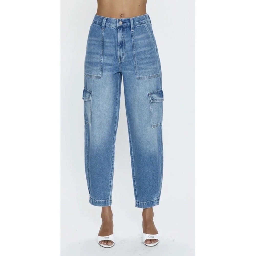 Pistola Josephine Ankle Barrel Leg Cargo Jeans Tapered SZ-25 Fits‎ 26X27.5